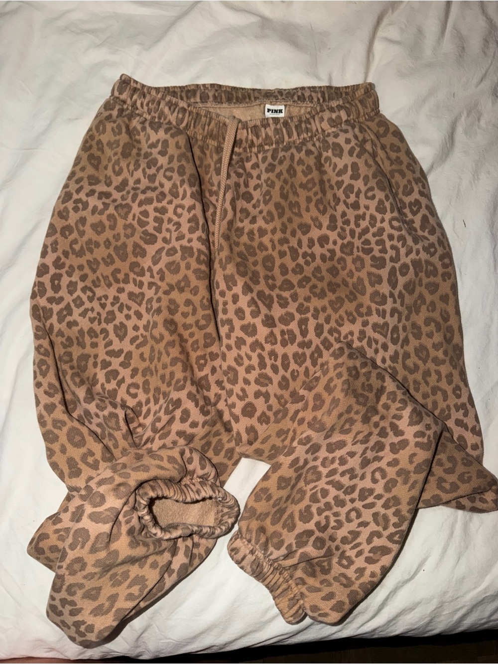 PINK Victoria's Secret Leopard Print Joggers - Tan - Picture 2 of 6
